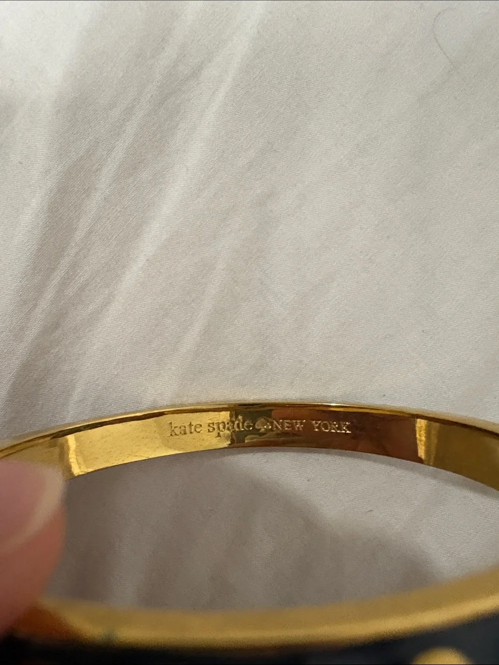 kate spade Gold-Tone Black Enamel Bangle with Crystal Accents - Picture 3 of 3